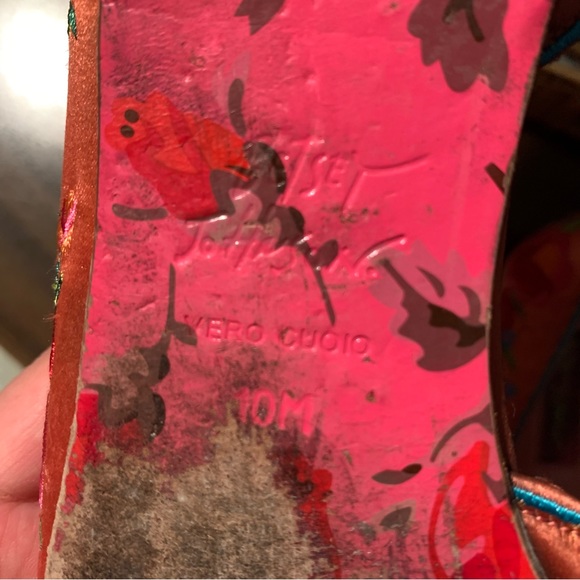 Betsey Johnson Made in Italy leather embroidered flats - size 10 - Picture 5 of 5